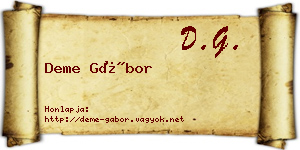 Deme Gábor névjegykártya